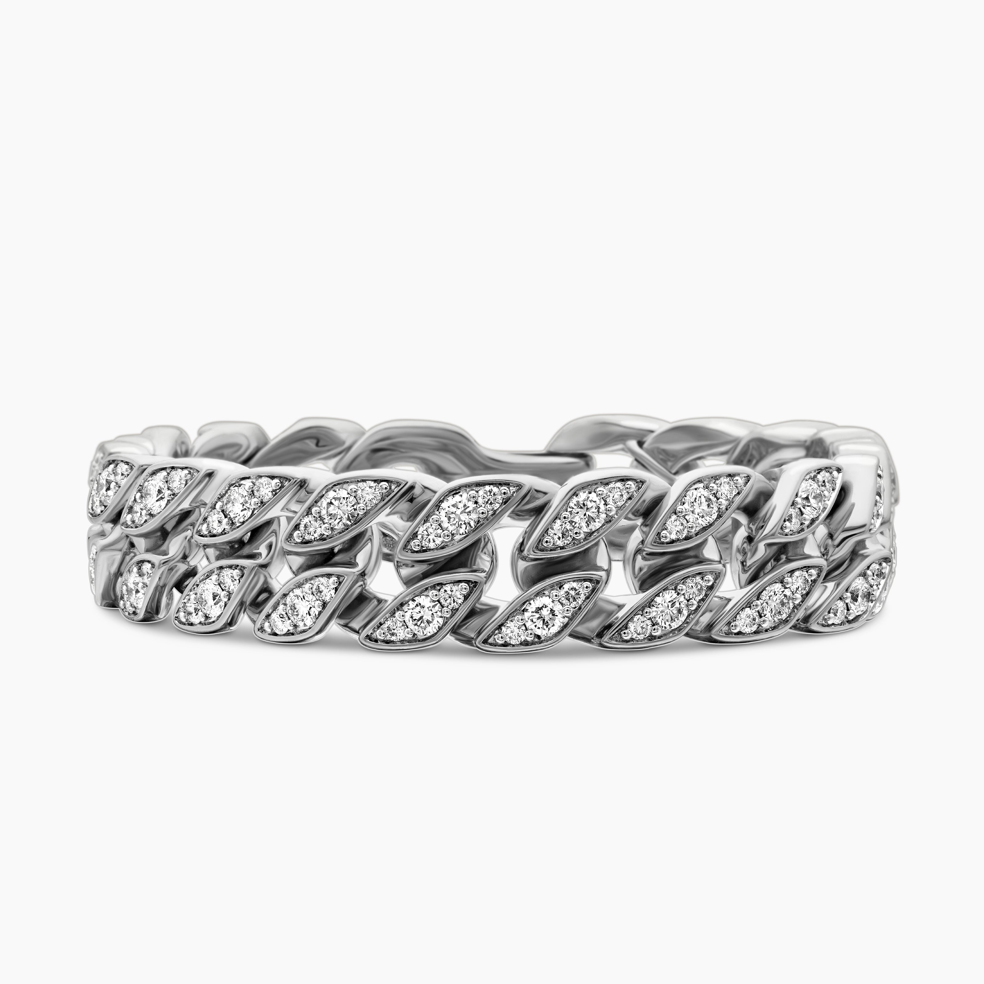 Mens Curb Chain Bracelet in Sterling Silver, 14.5mm