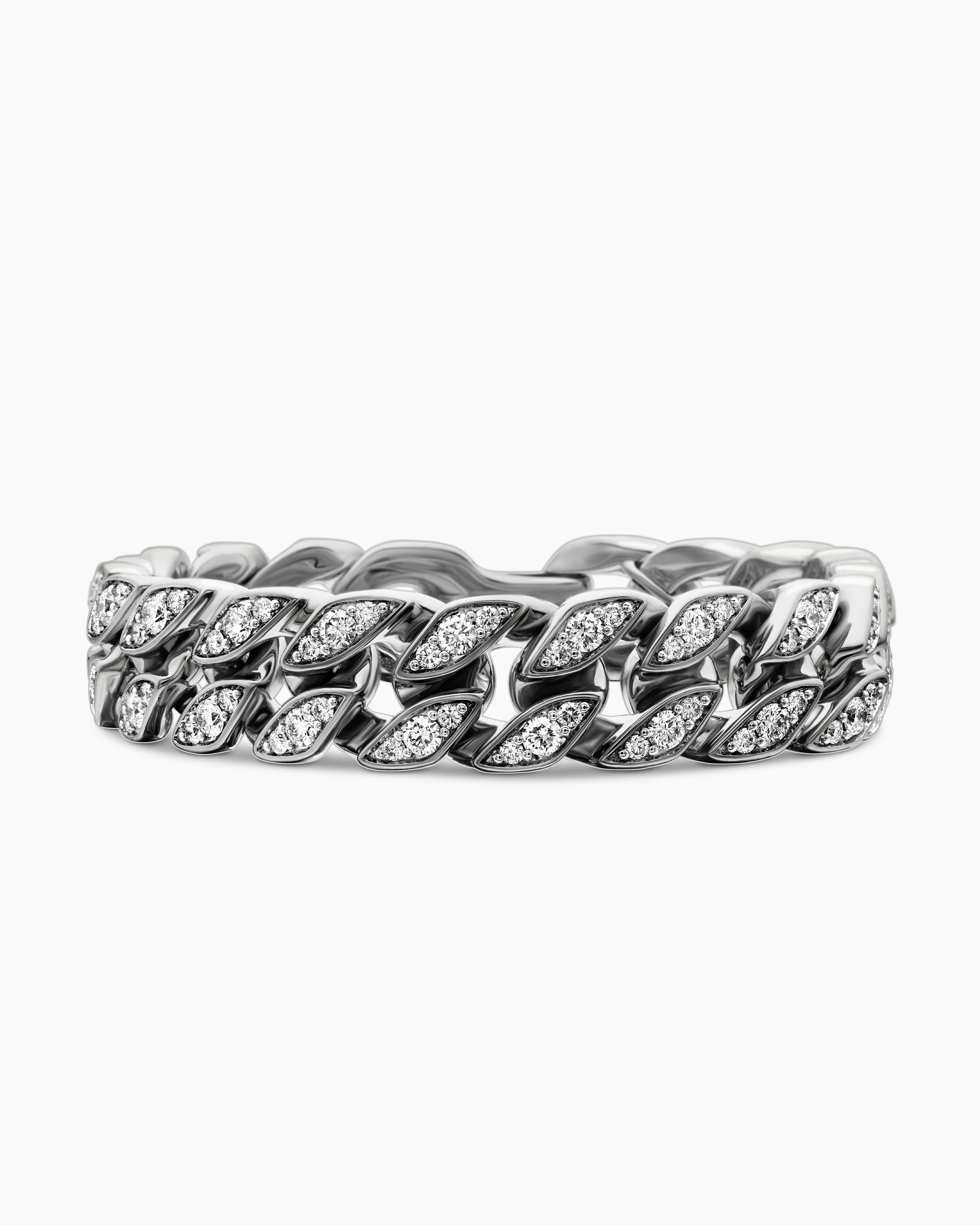 Mens Curb Chain Bracelet in Sterling Silver, 14.5mm