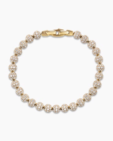 Spiritual Beads Bracelet in 18K Yellow Gold and Pavé Diamonds, 6mm