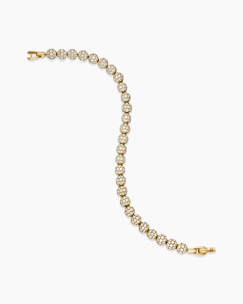 Mens Spiritual Beads Bracelet in 18K Yellow Gold and Pavé Diamonds, 6mm