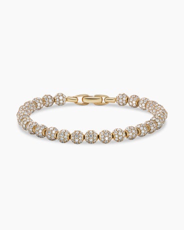 Spiritual Beads Bracelet in 18K Yellow Gold and Pavé Diamonds, 6mm