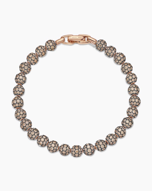 Spiritual Beads Bracelet in 18K Rose Gold with Pavé, 6mm