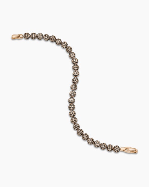 Mens Spiritual Beads Bracelet in 18K Rose Gold with Pavé, 6mm