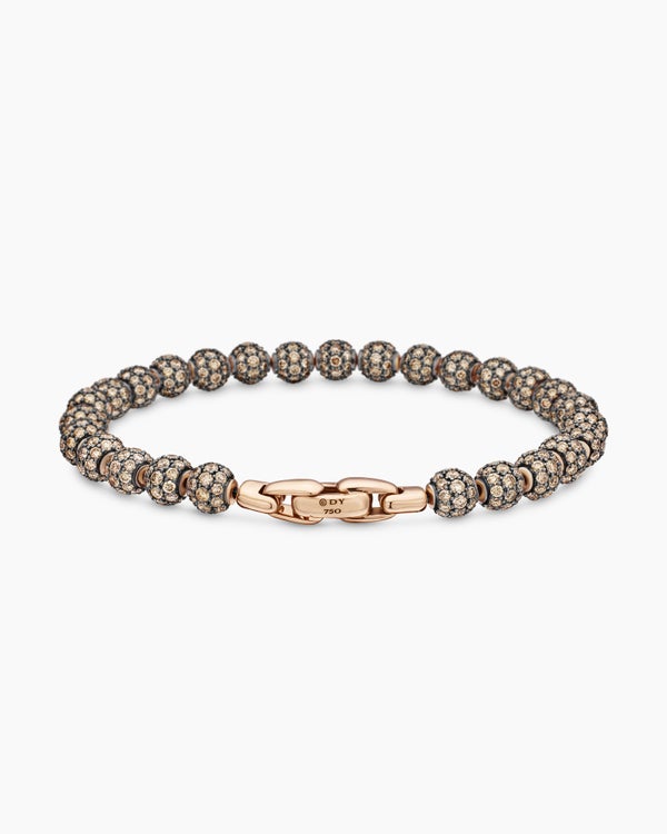 Spiritual Beads Bracelet in 18K Rose Gold with Pavé, 6mm