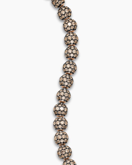 Mens Spiritual Beads Bracelet in 18K Rose Gold with Pavé, 6mm