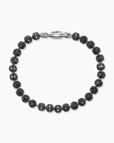 Spiritual Beads Bracelet in Platinum and Pavé Black Diamonds, 6mm