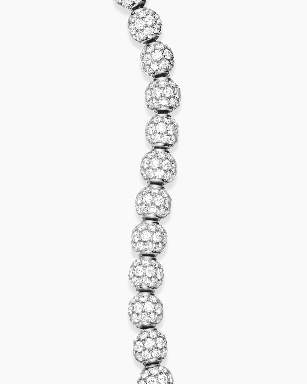 Mens Spiritual Beads Bracelet in Sterling Silver with Pavé Diamonds, 6mm