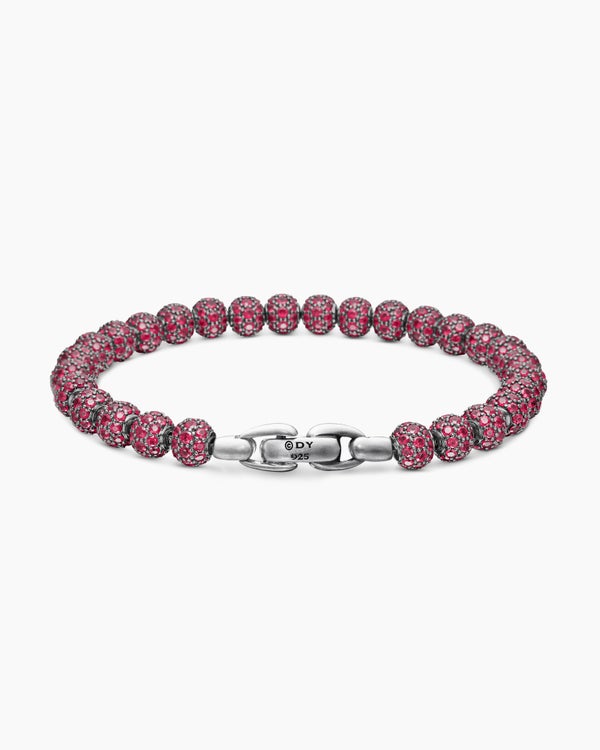 Spiritual Beads Bracelet in Sterling Silver with Pavé, 6mm