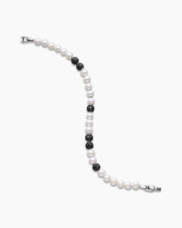 Spiritual Beads Bracelet in Sterling Silver with Pavé, 6mm