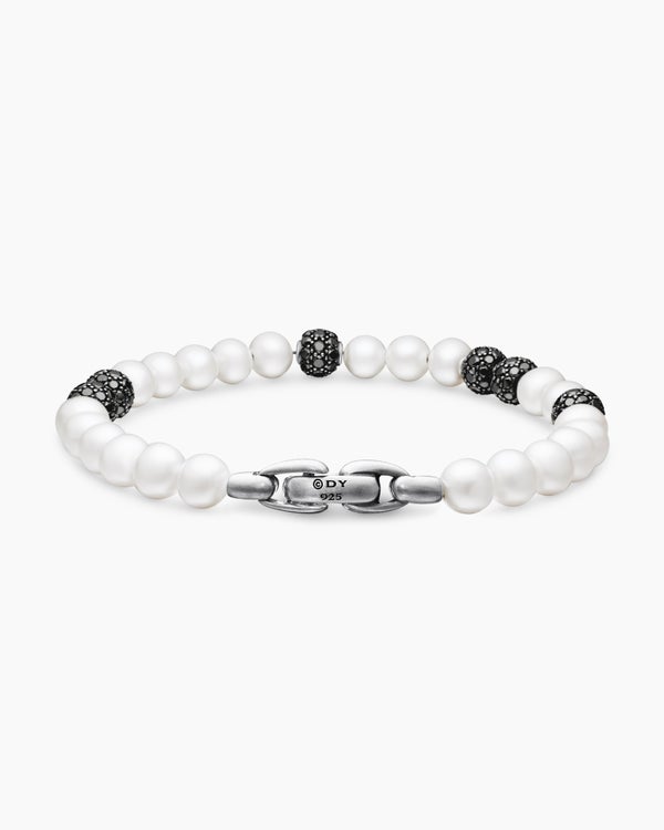 Spiritual Beads Bracelet in Sterling Silver with Pavé, 6mm