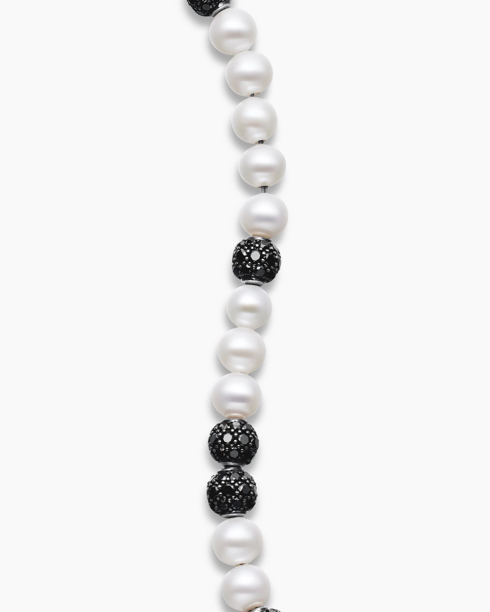 Mens Spiritual Beads Bracelet in Sterling Silver with Pavé, 6mm