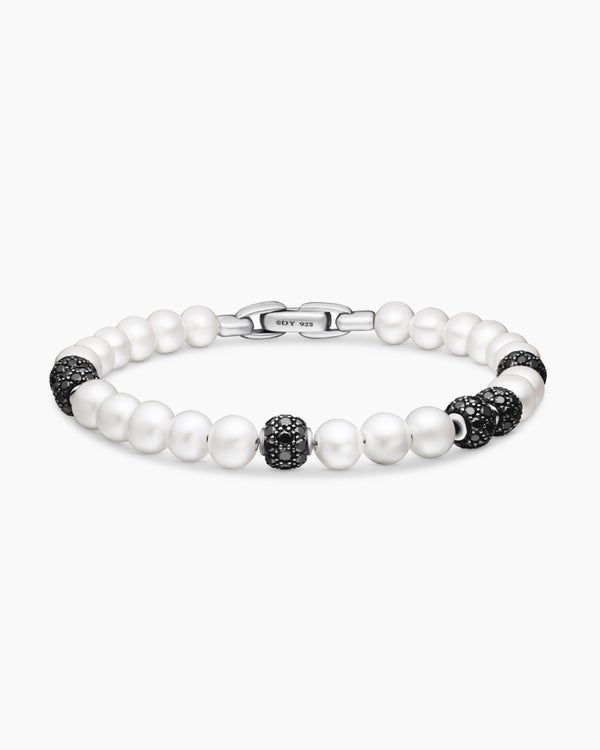 Spiritual Beads Bracelet in Sterling Silver with Pavé, 6mm