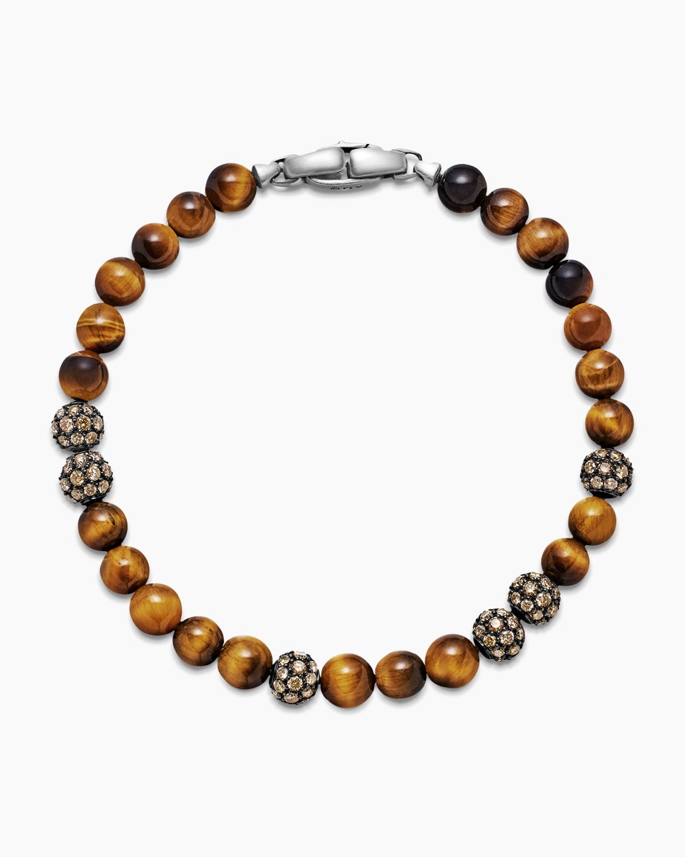Bracelet Spiritual Beads en argent sterling avec pavé, 6 mm hommes