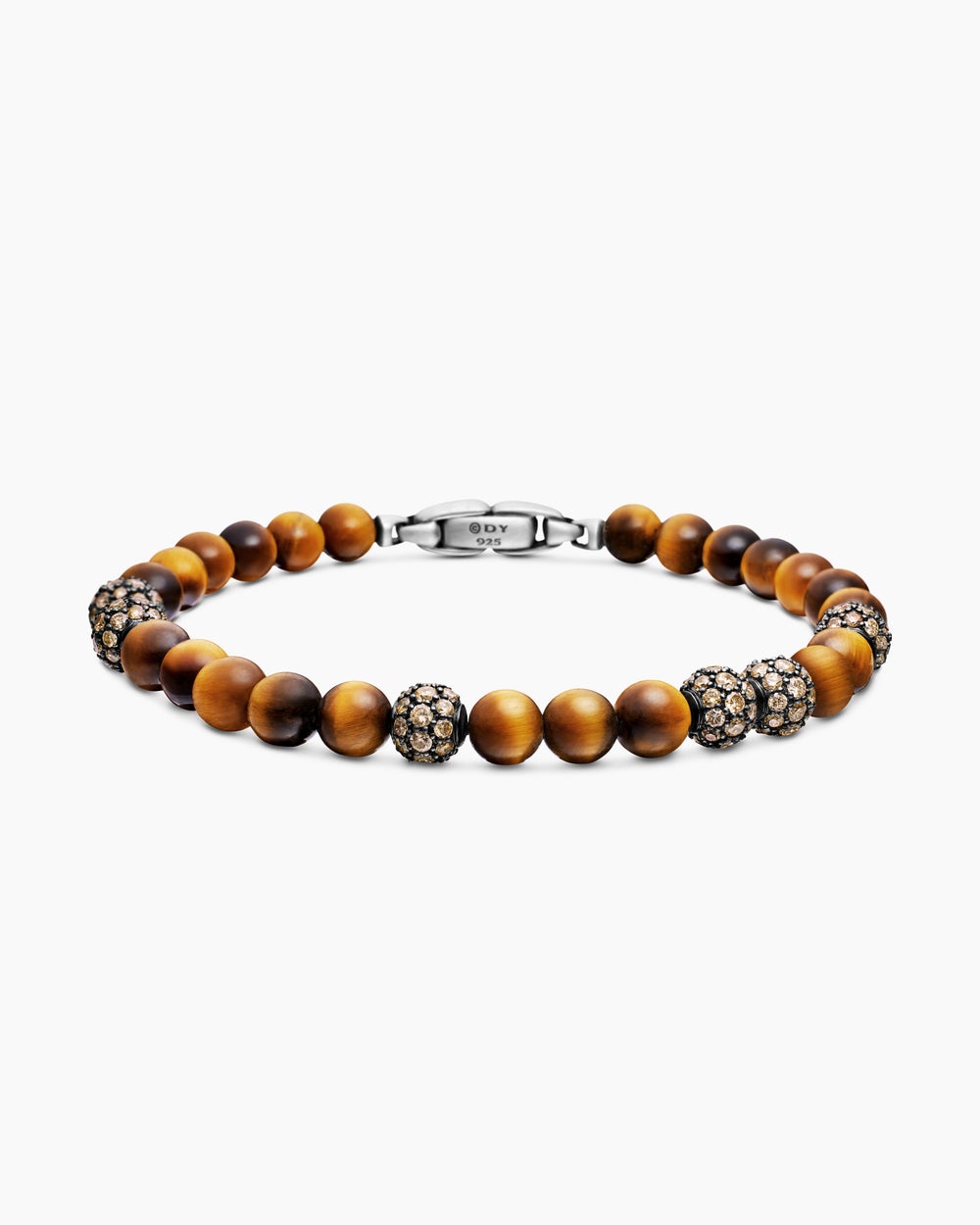 Bracelet Spiritual Beads en argent sterling avec pavé, 6 mm hommes