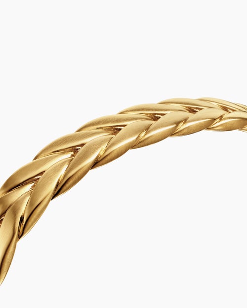 Mens Chevron Cuff Bracelet in 18K Yellow Gold, 9mm