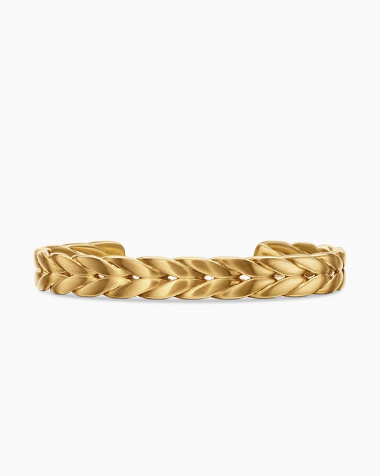 Chevron Cuff Bracelet in 18K Yellow Gold, 9mm