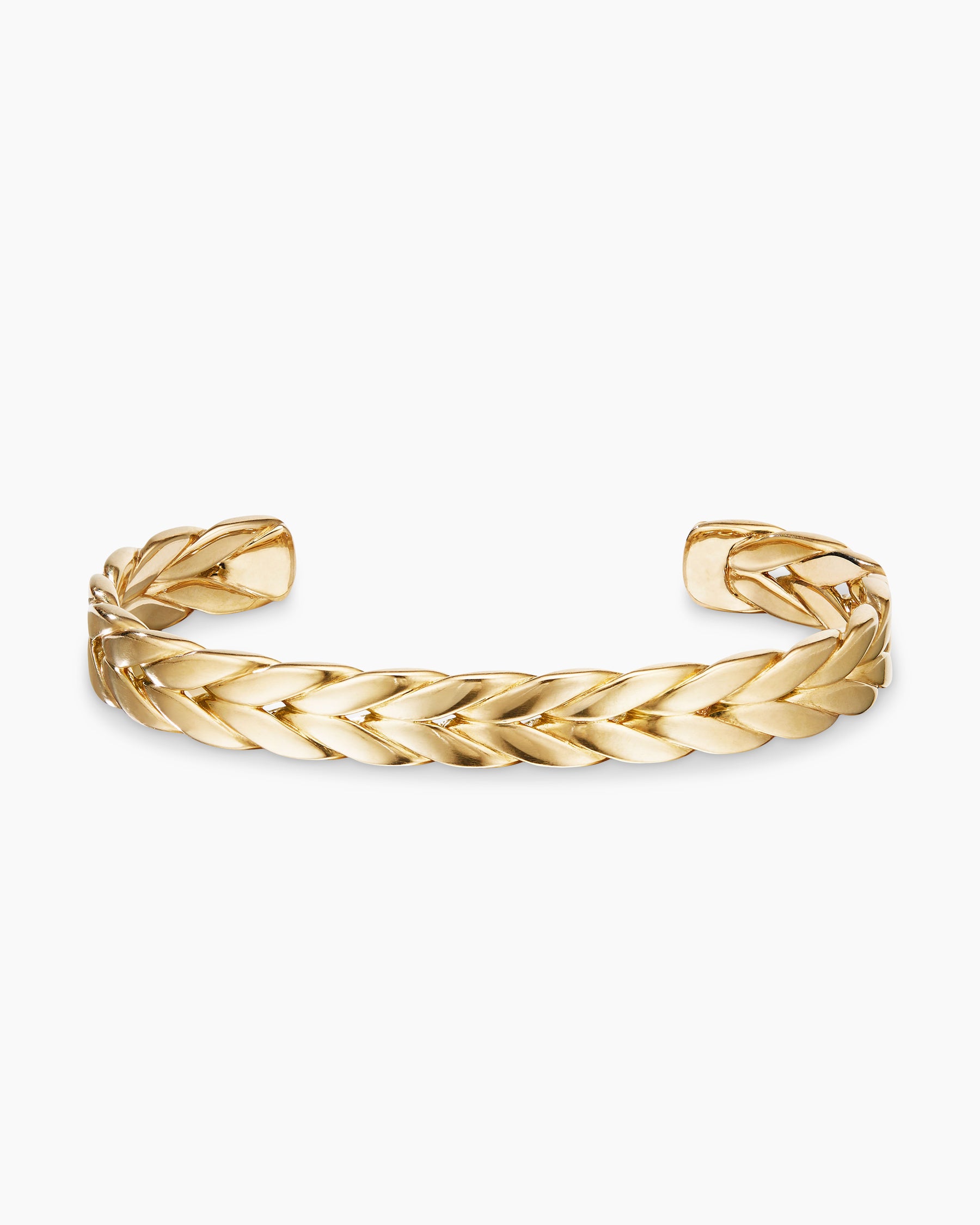 David Yurman Chevron Woven Cuff Bracelet in 18K Yellow Gold, Size Medium