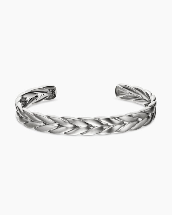 Bracelet-manchette à chevrons en argent sterling, 9 mm