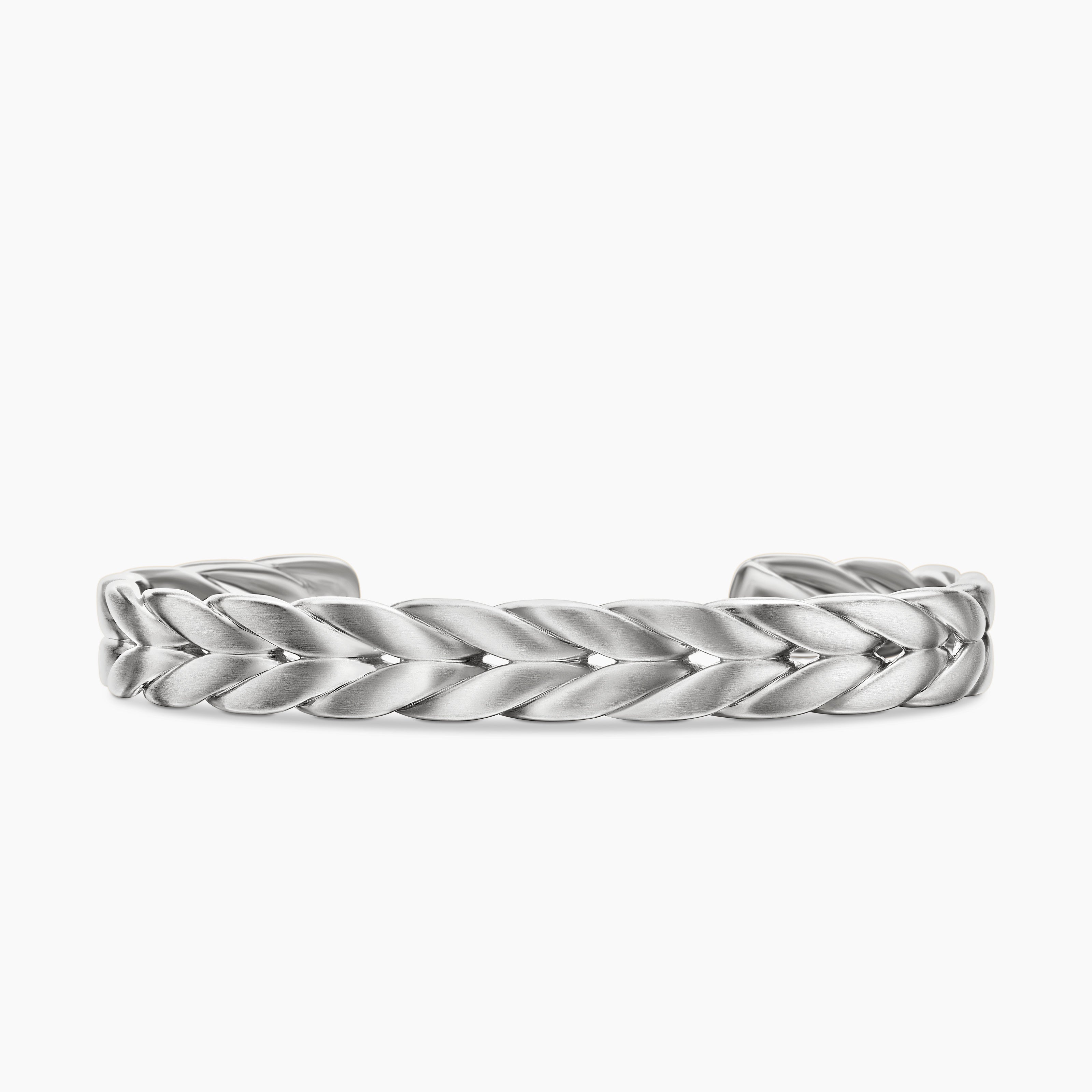 Mens Chevron Cuff Bracelet in Sterling Silver, 9mm