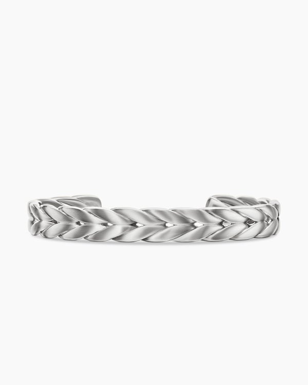 Bracelet-manchette à chevrons en argent sterling, 9 mm