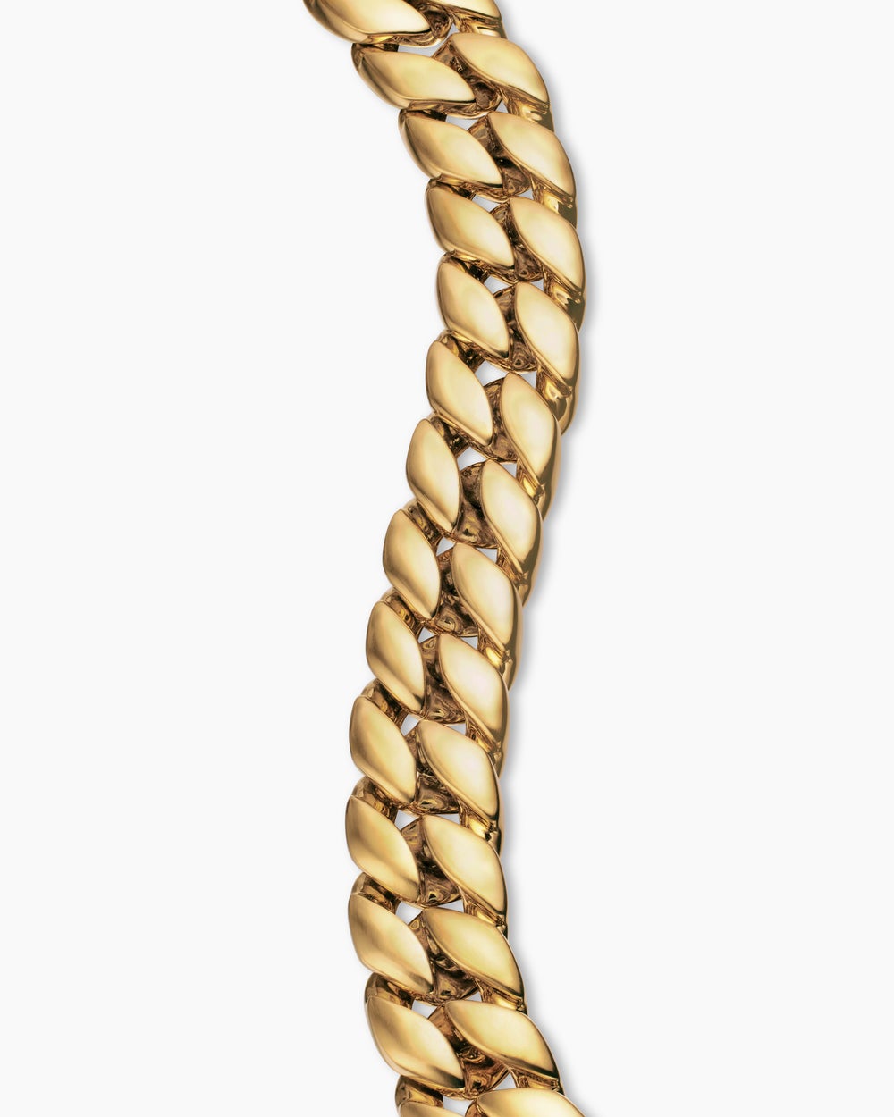 Mens Curb Chain Bracelet in 18K Yellow Gold, 11.5mm
