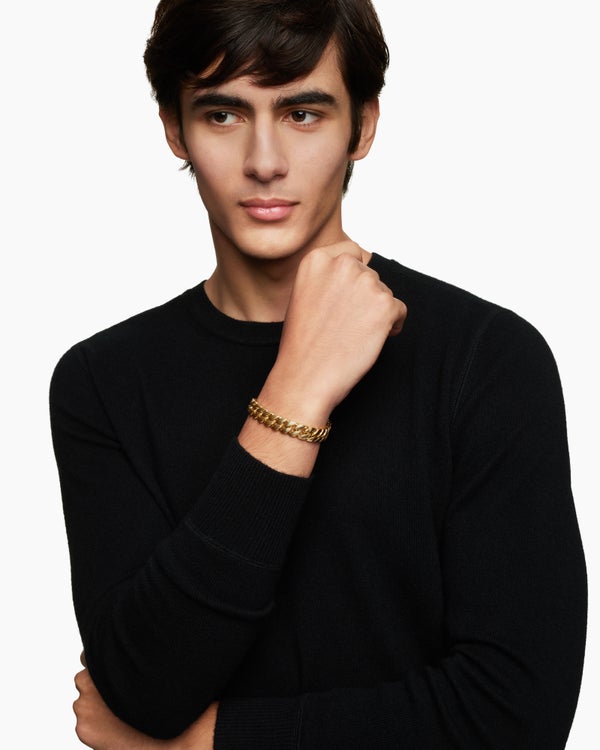 Curb Chain Bracelet in 18K Yellow Gold, 11.5mm
