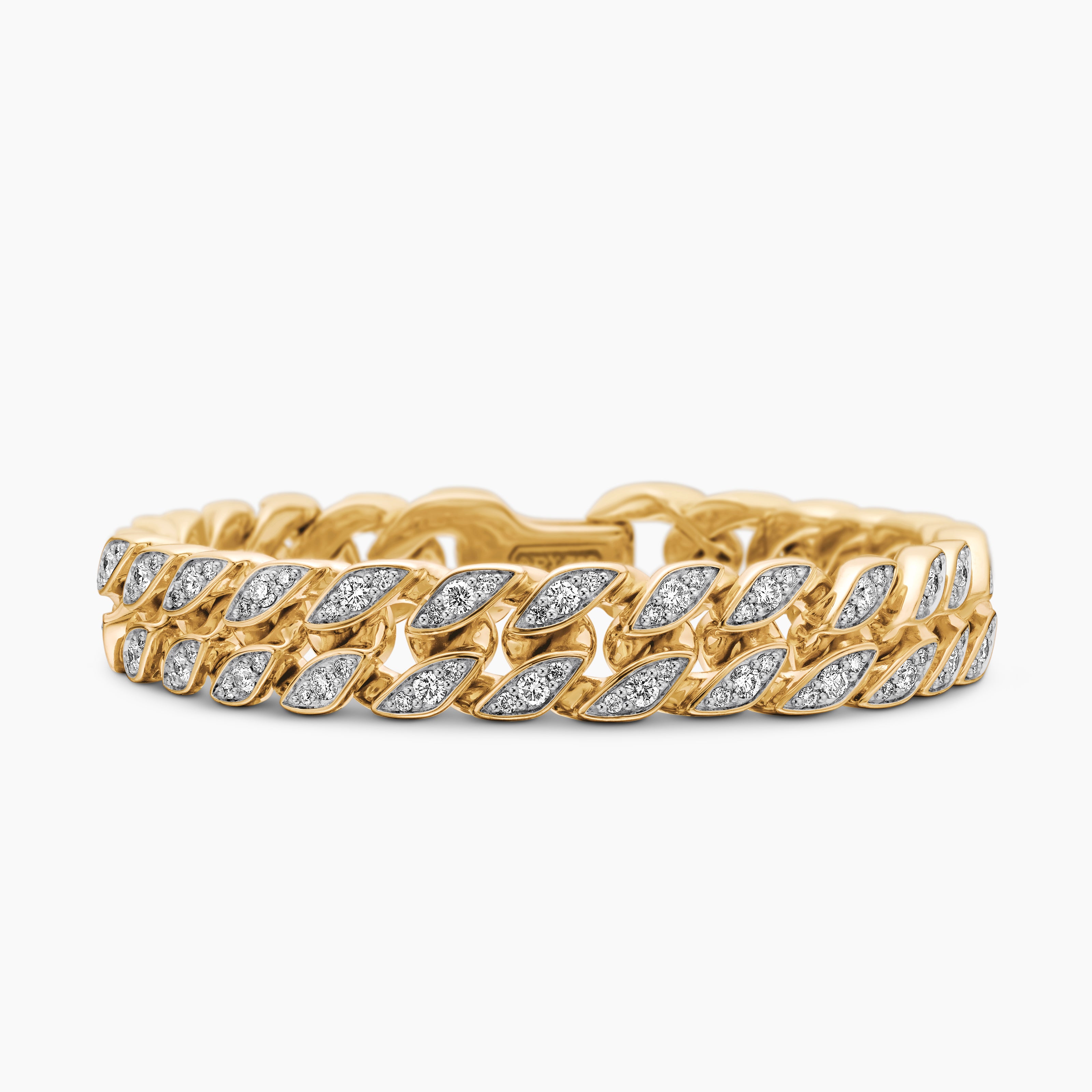Mens Curb Chain Bracelet in 18K Yellow Gold, 11.5mm