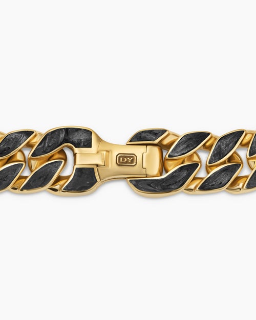 Mens Curb Chain Bracelet in 18K Yellow Gold, 11.5mm