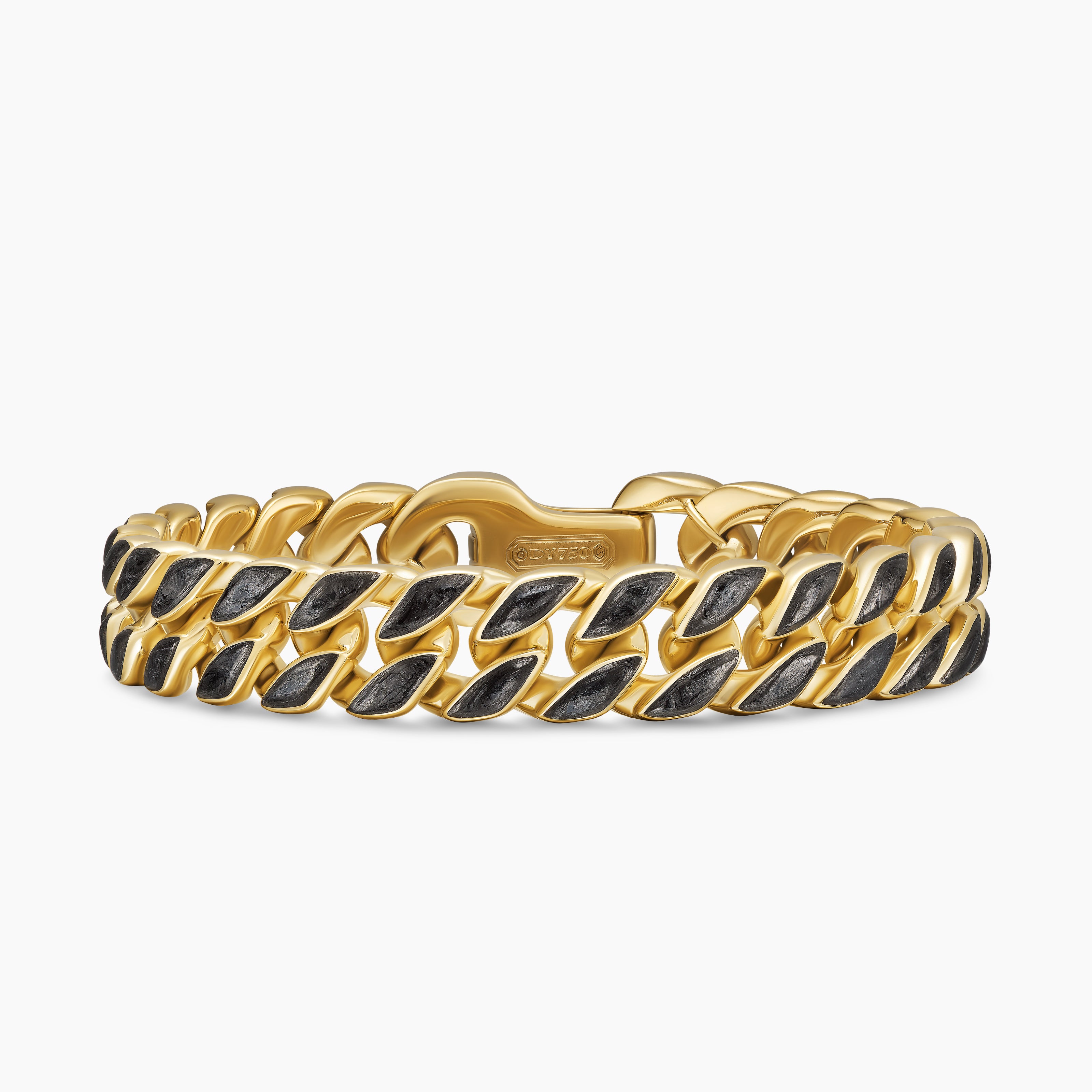 Mens Curb Chain Bracelet in 18K Yellow Gold, 11.5mm