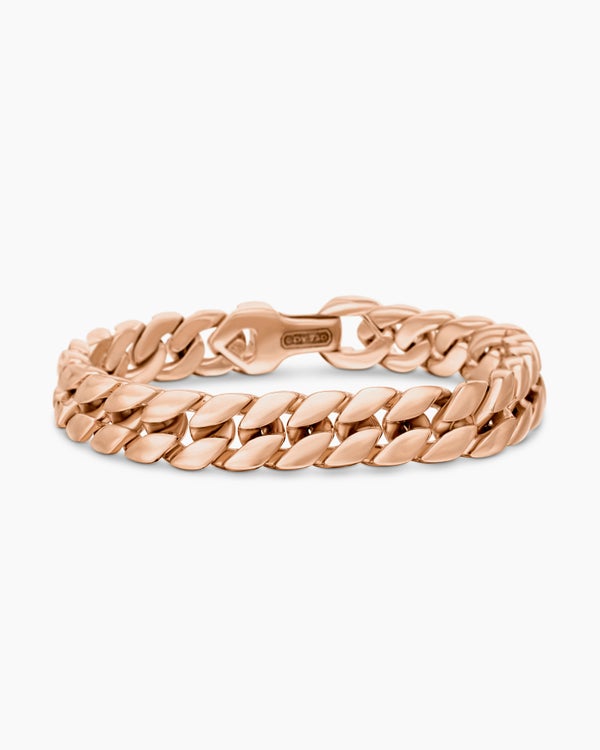 Curb Chain Bracelet in 18K Rose Gold, 11.5mm