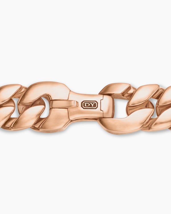 Curb Chain Bracelet in 18K Rose Gold, 11.5mm