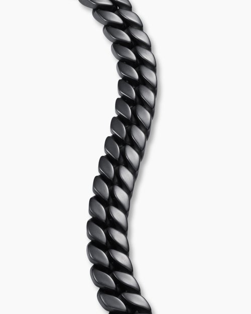 Mens Curb Chain Bracelet in Black Titanium, 11.5mm