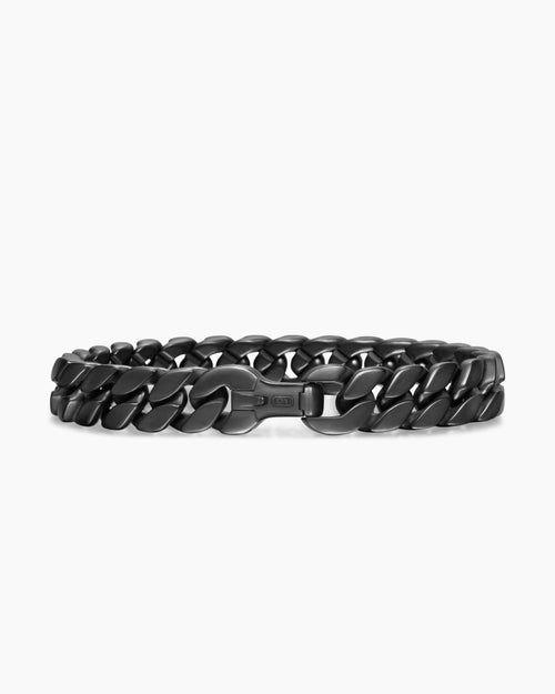 Mens Curb Chain Bracelet in Black Titanium, 11.5mm