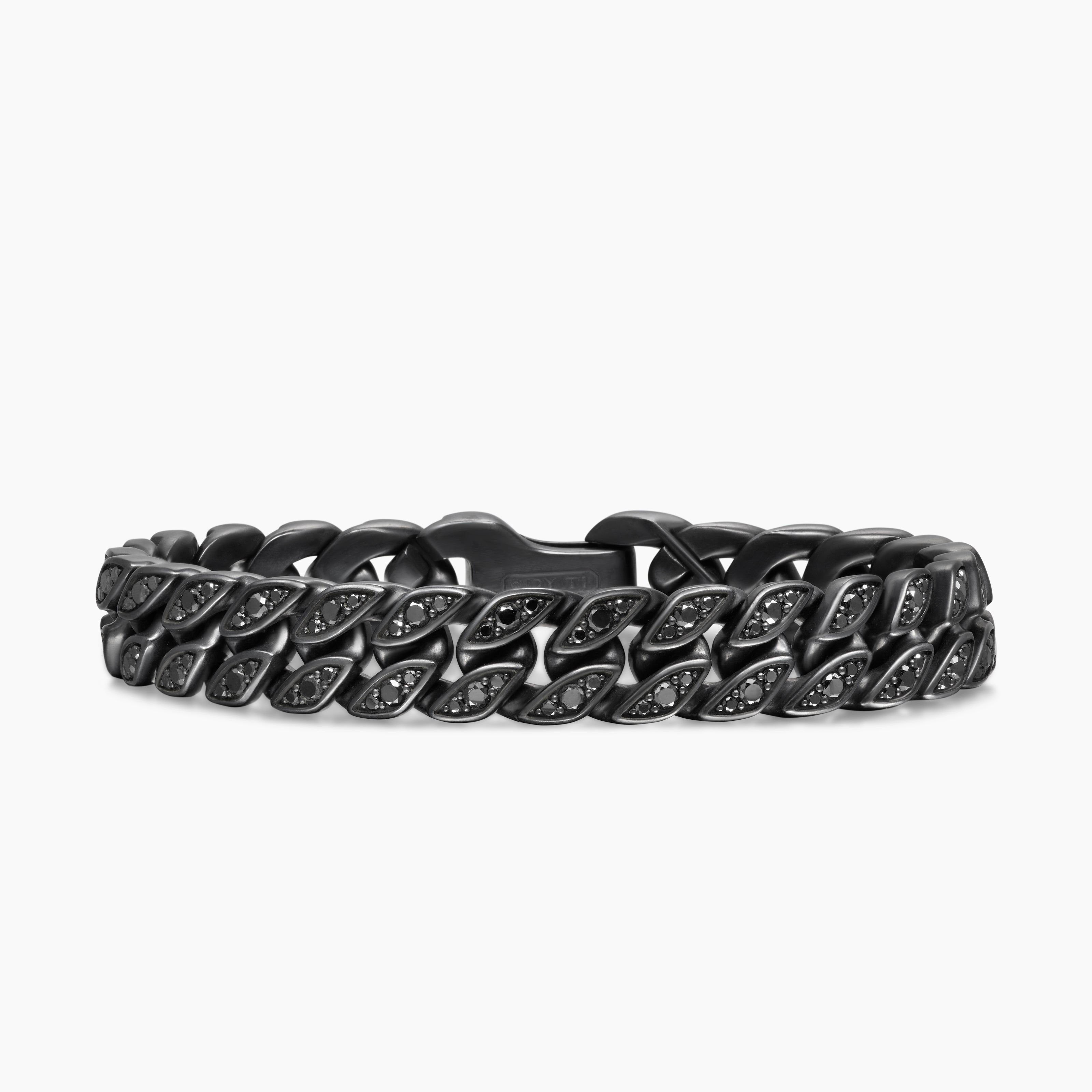 Mens Curb Chain Bracelet in Black Titanium, 11.5mm