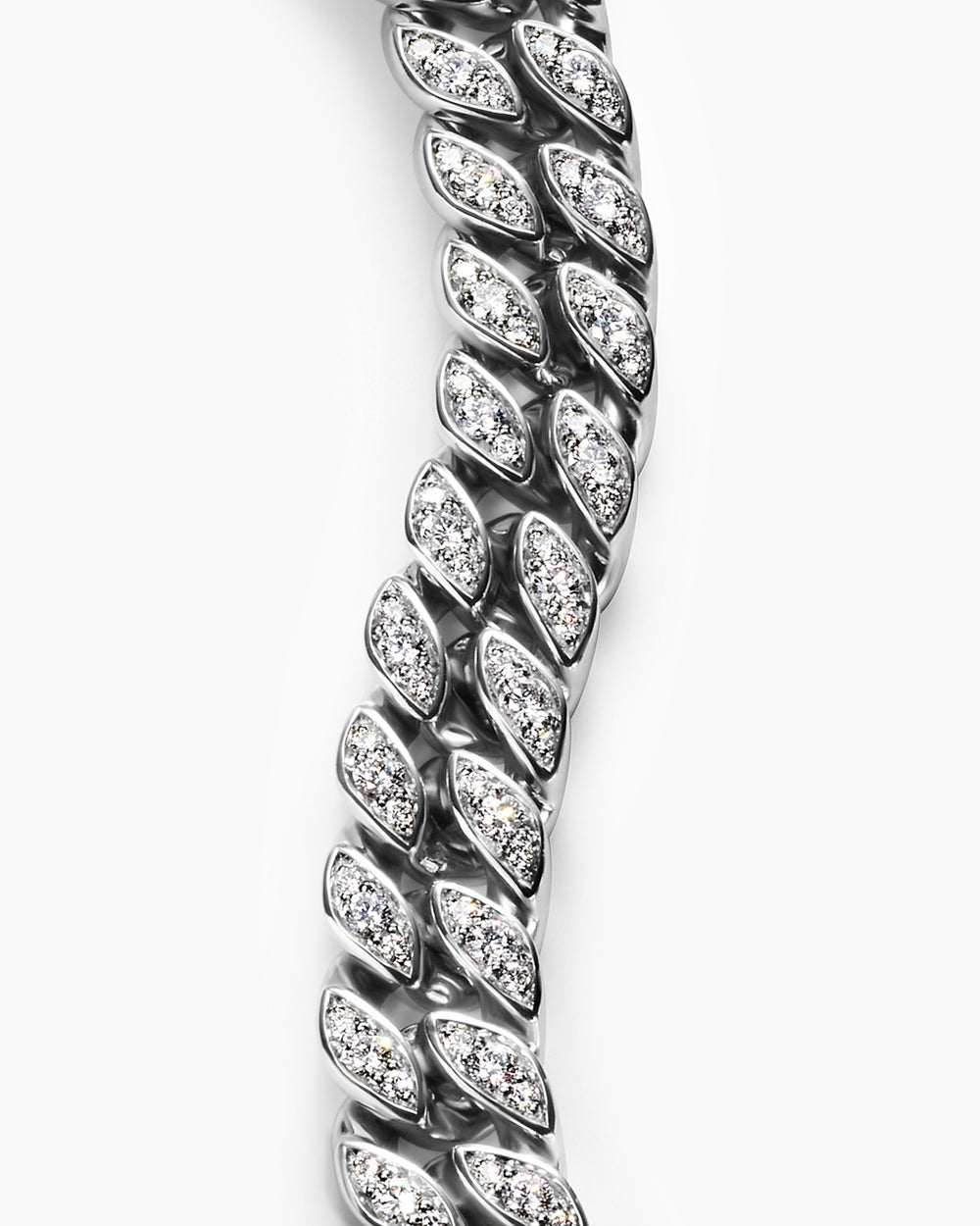 Mens Curb Chain Bracelet in Platinum, 11.5mm