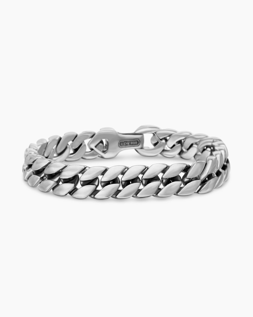 Mens Curb Chain Bracelet in Sterling Silver, 11.5mm