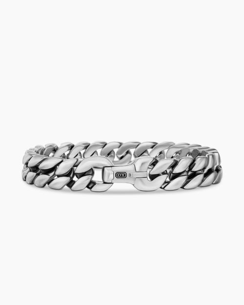 Mens Curb Chain Bracelet in Sterling Silver, 11.5mm