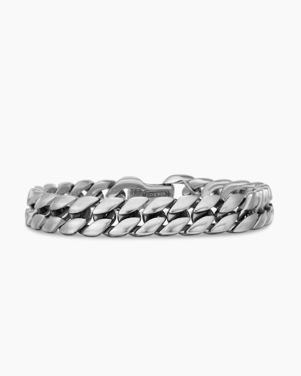 Mens Curb Chain Bracelet in Sterling Silver, 11.5mm