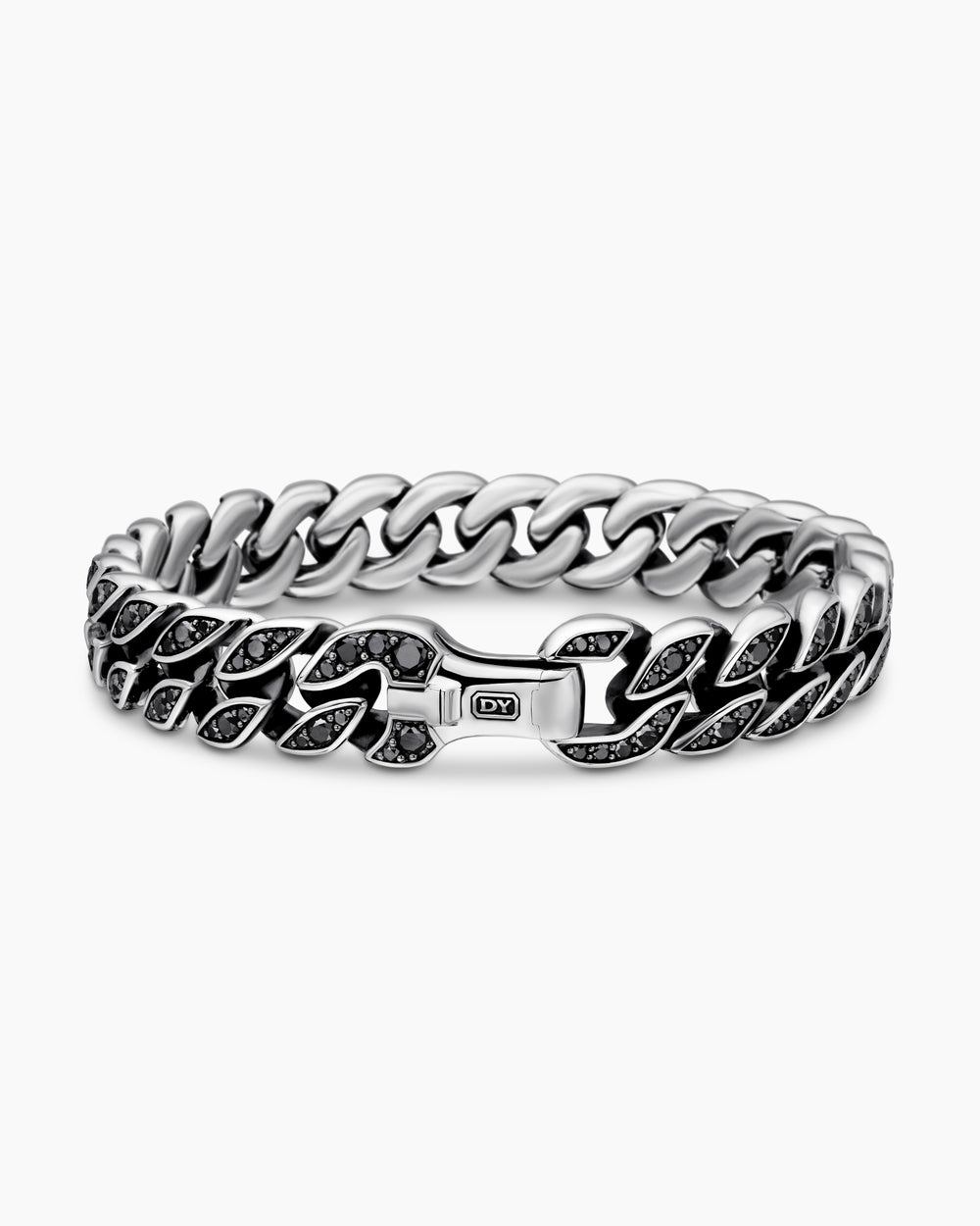 Mens Curb Chain Bracelet in Sterling Silver, 11.5mm