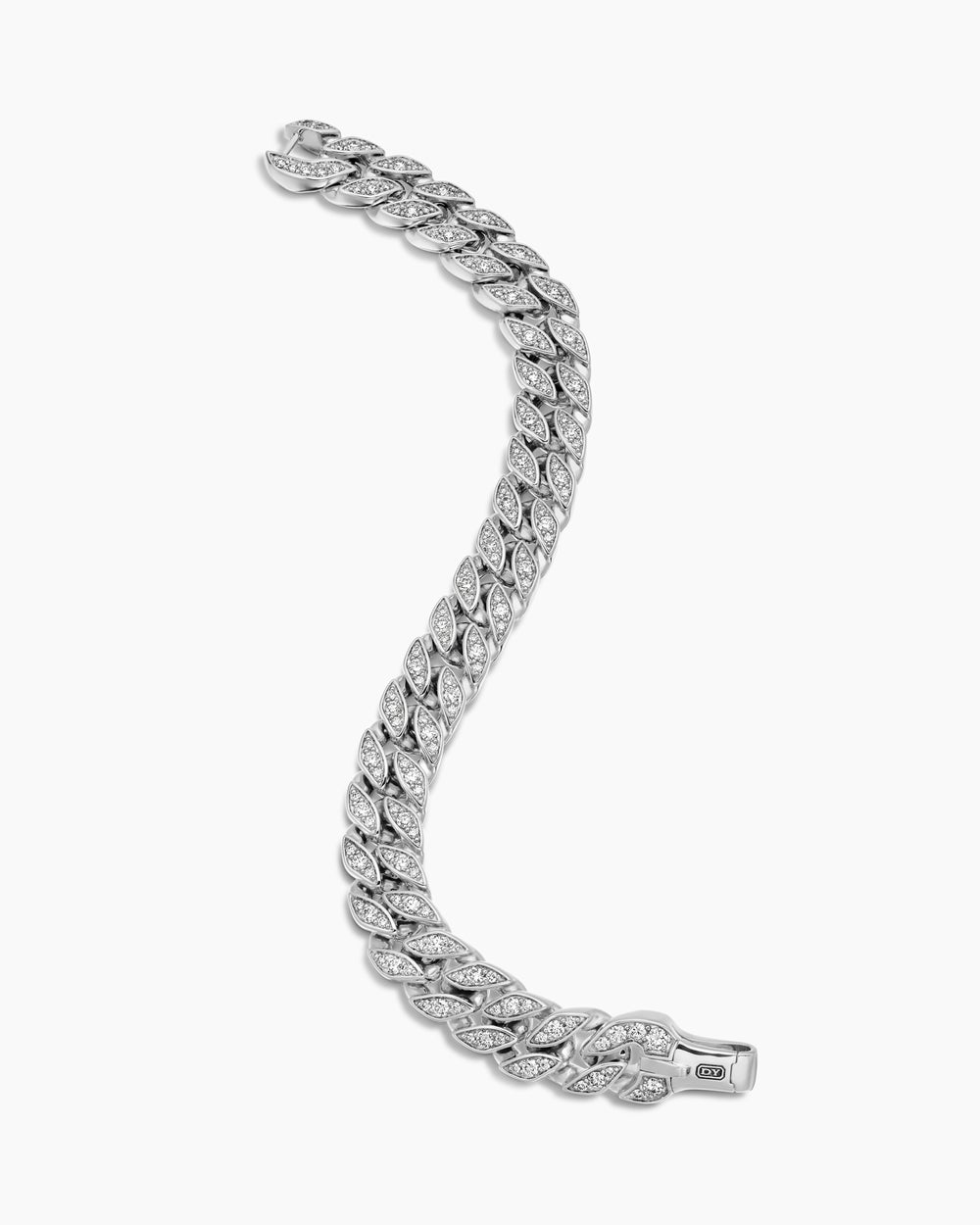 Mens Curb Chain Bracelet in Sterling Silver, 11.5mm