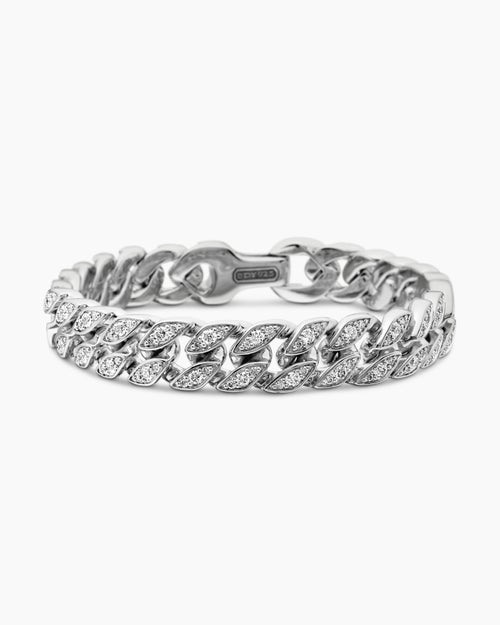 Mens Curb Chain Bracelet in Sterling Silver, 11.5mm