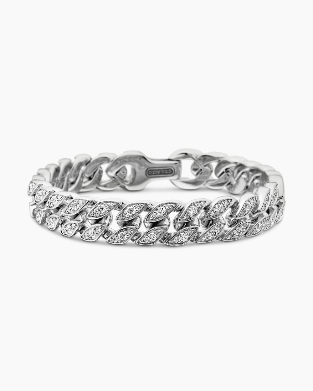 Mens Curb Chain Bracelet in Sterling Silver, 11.5mm
