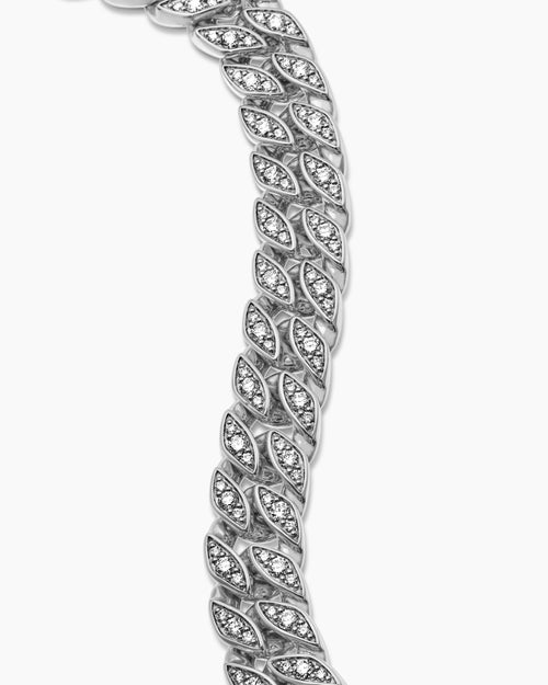 Mens Curb Chain Bracelet in Sterling Silver, 11.5mm