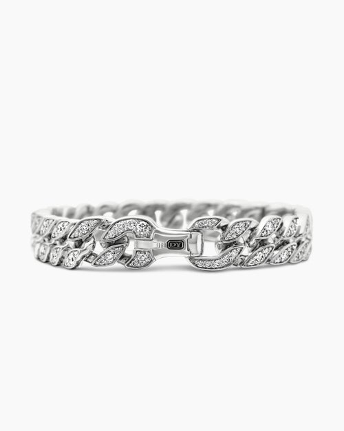 Mens Curb Chain Bracelet in Sterling Silver, 11.5mm