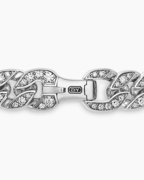 Mens Curb Chain Bracelet in Sterling Silver, 11.5mm