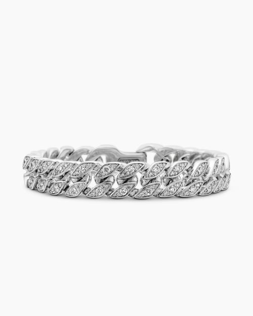 Mens Curb Chain Bracelet in Sterling Silver, 11.5mm