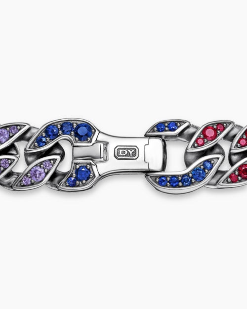 Mens Curb Chain Bracelet in Sterling Silver, 11.5mm