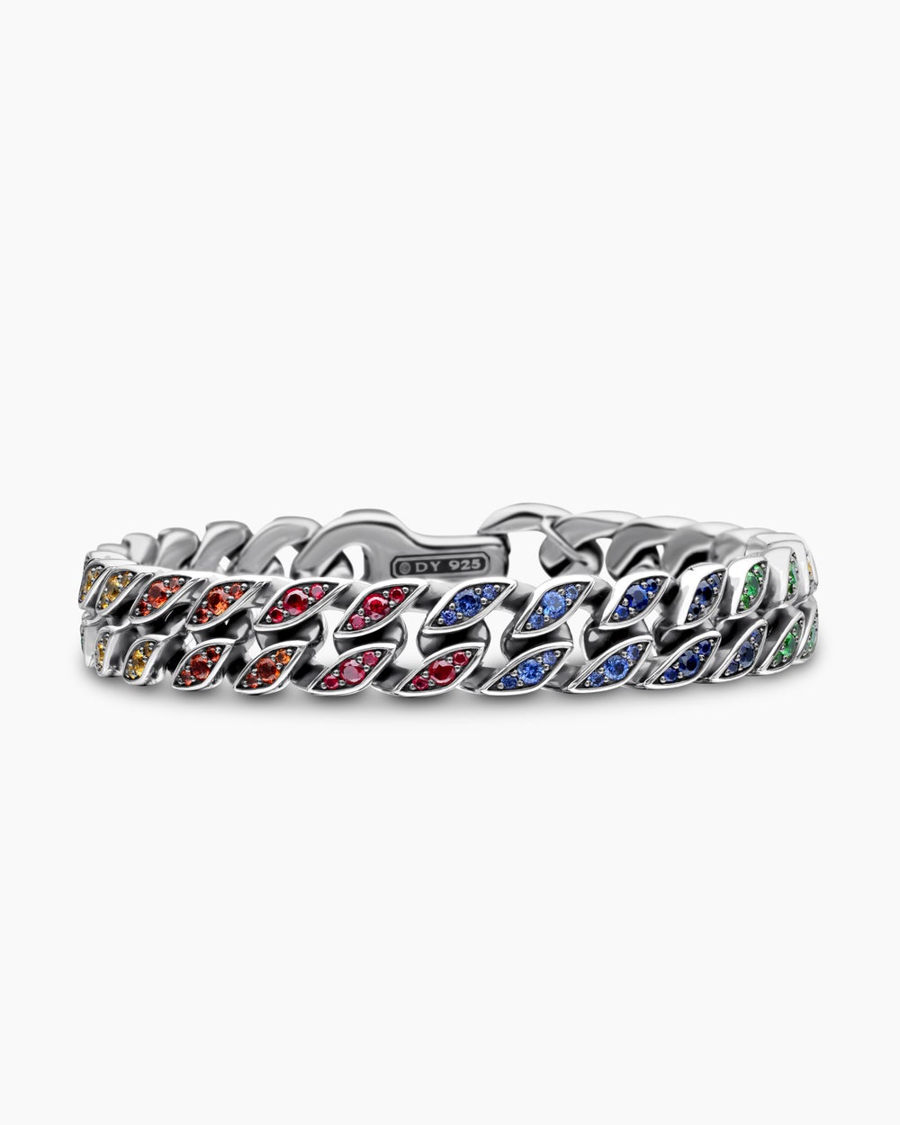 Mens Curb Chain Bracelet in Sterling Silver, 11.5mm