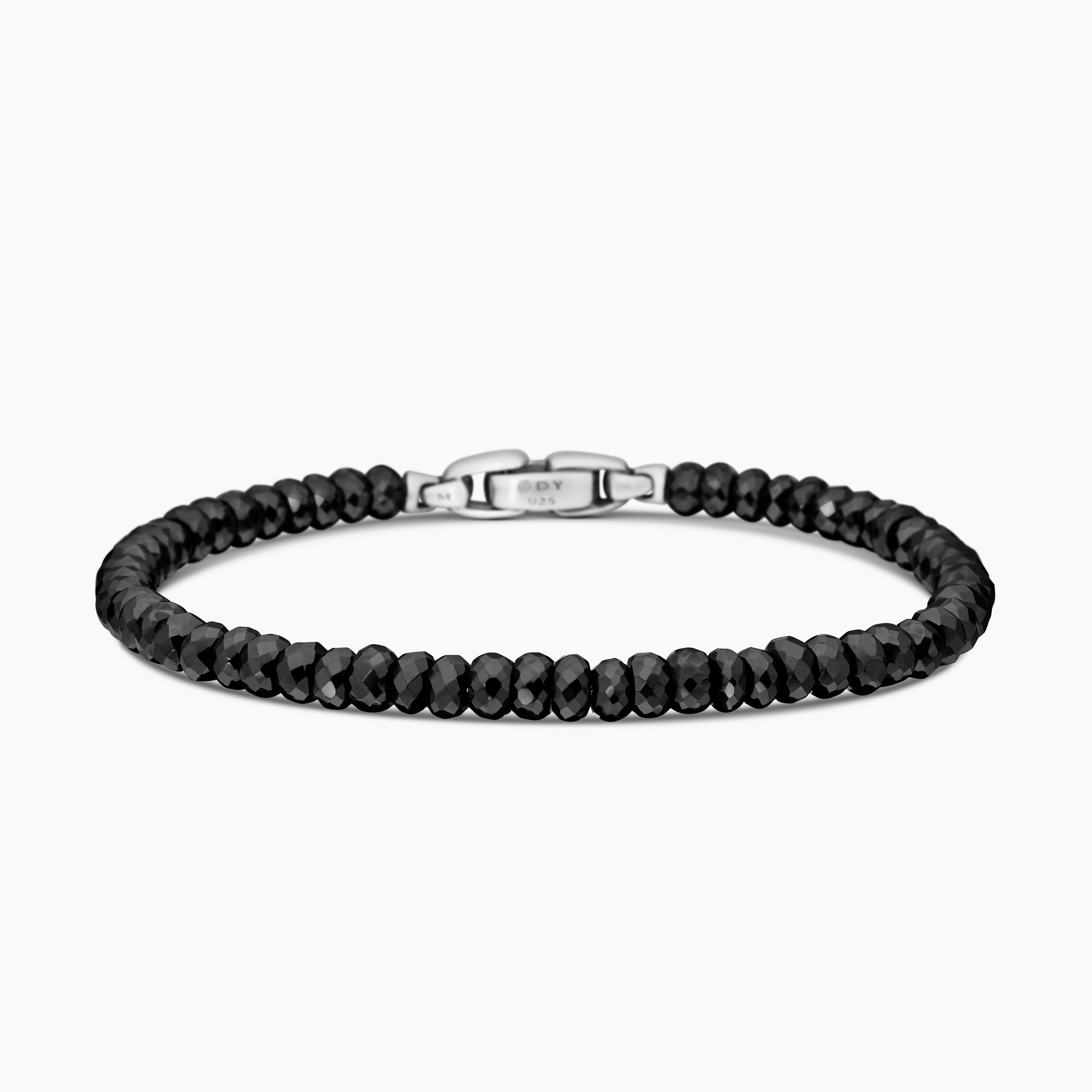 Bracelet Faceted Spiritual Beads en argent sterling, 5 mm hommes 