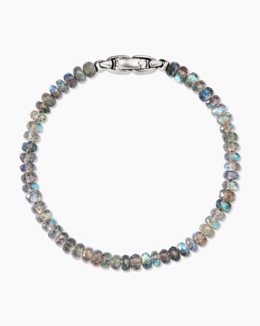 Spiritual Beads Faceted Bracelet in Sterling Silver with Labradorite, 5mm